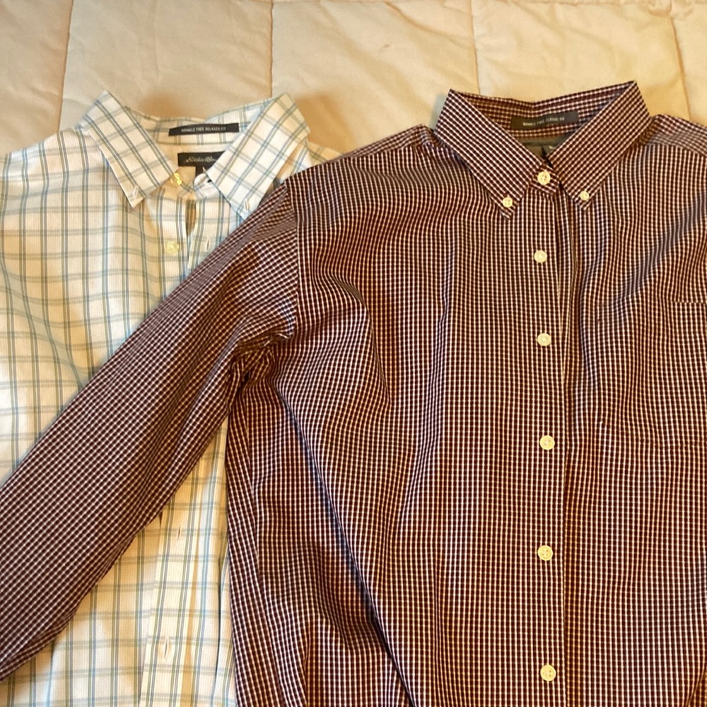 2 Men’s Large Tall Eddie Bauer Dress Shirts
